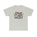 Fueled By Iced Coffee & Anxiety T Shirt - Funny Shirt - Unisex Jersey Short Sleeve Tee