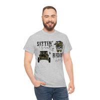 Sittin Pretty Riddin Dirty - Country Life Cotton T-Shirt - Graphic Tees For Women Men Country Shirt Farmhouse Country T Shirt