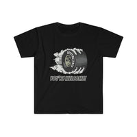 Rotating Earth Softstyle Shirt - Motorsports Burning Rubber Funny Shirt, Gift for Dad, Him, Brother, Son, - Short Sleeve Unisex T Shirt