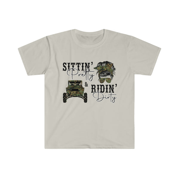 Sittin Pretty Riddin Dirty - Country Life Softstyle T-Shirt - Graphic Tees For Women Men Country Shirt Farmhouse Country T Shirt