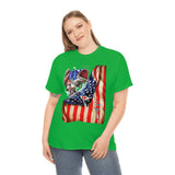American Flag Fishing T Shirt, Dad Gift Fisherman Gift, Fishing Shirt, USA Fishing Flag, Dad Fishing, Fishing Birthday - Unisex Cotton Shirt