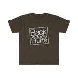 Back & Body Hurts - Softstyle Short Sleeve Unisex T Shirt, Back and Body Hurts Plaid Gift for Her Funny Graphic T Shirt Jersey Tees