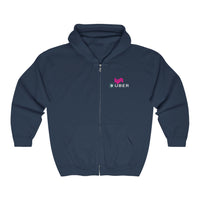 Uber Lyft Both Logo - Full Zip Hooded Sweatshirt , Unisex Heavy Blend