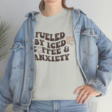 Fueled By Iced Coffee & Anxiety T Shirt - Funny Shirt - Unisex Jersey Short Sleeve Tee