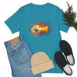 Flaming Football Bella Canvas Shirt - Football T Shirt, Football Gift, Football Lover, Game Day, Footballer, Football Life - Unisex