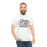 Fueled By Iced Coffee & Anxiety T Shirt - Funny Shirt - Unisex Jersey Short Sleeve Tee