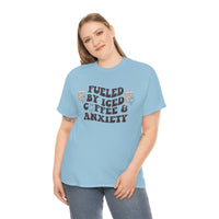 Fueled By Iced Coffee & Anxiety T Shirt - Funny Shirt - Unisex Jersey Short Sleeve Tee