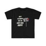 Last Box Happy - Softstyle Short Sleeve Unisex T Shirt, United States Postal Worker Postal Wear Post Office Postal Shirt