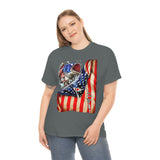 American Flag Fishing T Shirt, Dad Gift Fisherman Gift, Fishing Shirt, USA Fishing Flag, Dad Fishing, Fishing Birthday - Unisex Cotton Shirt