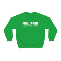 Postal Worker Caution Sweatshirt - United States Postal Worker Postal Wear Post Office Postal - Unisex Crewneck Sweatshirt