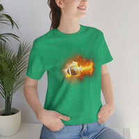 Flaming Football Bella Canvas Shirt - Football T Shirt, Football Gift, Football Lover, Game Day, Footballer, Football Life - Unisex