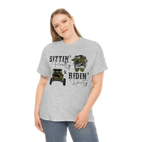 Sittin Pretty Riddin Dirty - Country Life Cotton T-Shirt - Graphic Tees For Women Men Country Shirt Farmhouse Country T Shirt