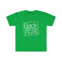 Back & Body Hurts - Softstyle Short Sleeve Unisex T Shirt, Back and Body Hurts Plaid Gift for Her Funny Graphic T Shirt Jersey Tees