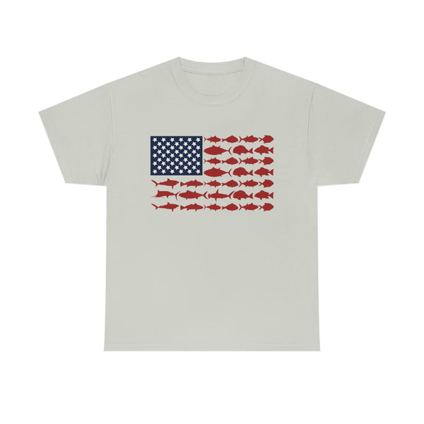 American Flag Fishing T Shirt, Dad Gift Fisherman Gift, Fishing Shirt, USA Fishing Flag, Dad Fishing, Fishing Birthday - Unisex Cotton Shirt