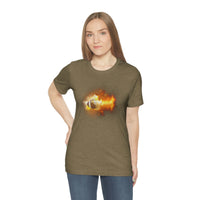 Flaming Football Bella Canvas Shirt - Football T Shirt, Football Gift, Football Lover, Game Day, Footballer, Football Life - Unisex