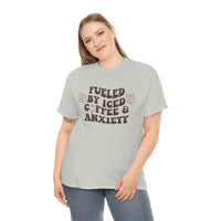 Fueled By Iced Coffee & Anxiety T Shirt - Funny Shirt - Unisex Jersey Short Sleeve Tee