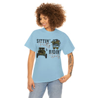 Sittin Pretty Riddin Dirty - Country Life Cotton T-Shirt - Graphic Tees For Women Men Country Shirt Farmhouse Country T Shirt