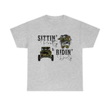 Sittin Pretty Riddin Dirty - Country Life Cotton T-Shirt - Graphic Tees For Women Men Country Shirt Farmhouse Country T Shirt