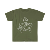 Lost Return to the South T Shirt - Texas Alabama Georgia North South Carolina Florida Louisiana Mississippi Tennessee Kentucky Virginia