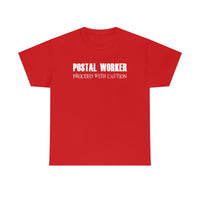 Postal Worker Caution - United States Postal Worker Postal Wear Post Office Postal Shirt - Heavy Cotton Unisex T Shirt